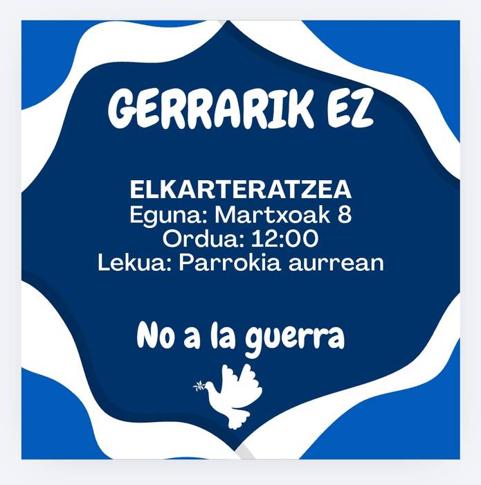Elkarretaratzea: 'Gerrarik ez'