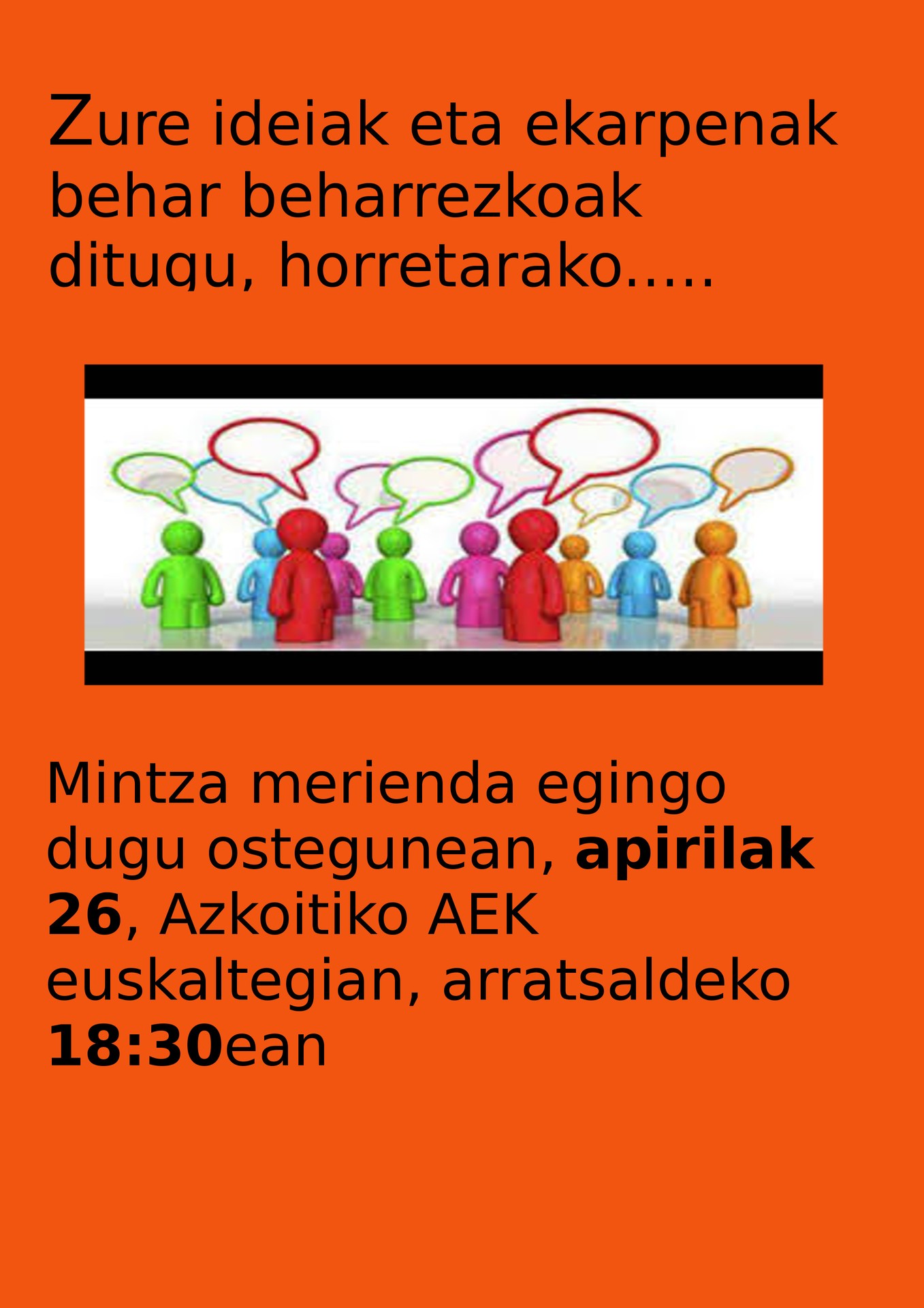 Mintza-meriendarako deialdia