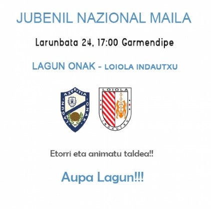 Neurketa garrantzitsua Lagun Onakeko jubenilentzat