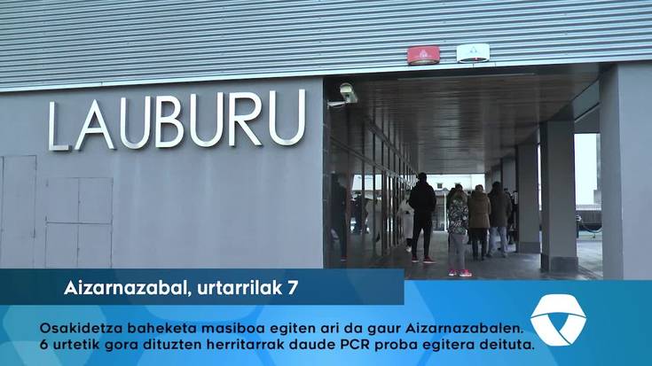 Positibo metatuen tasak kezkatuta, baheketa masiboa ari dira egiten gaur Aizarnazabalen