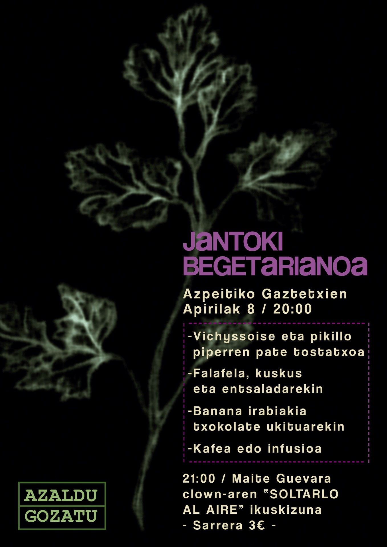 Badator hilabete honetako jantoki begetarianoa