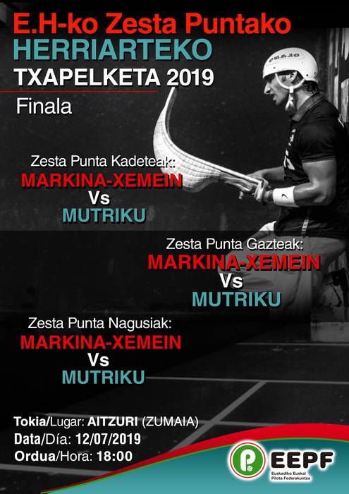 Zesta puntako Euskal Herriko herriarteko finalak jokatuko dira ostiralean Aitzurin