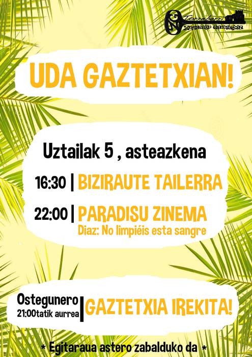 Udako agenda propioa osatu du Gaztetxeak