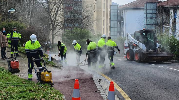 Amaitu dute Vista Alegreko espaloiak konpontzeko lanen bigarren fasea