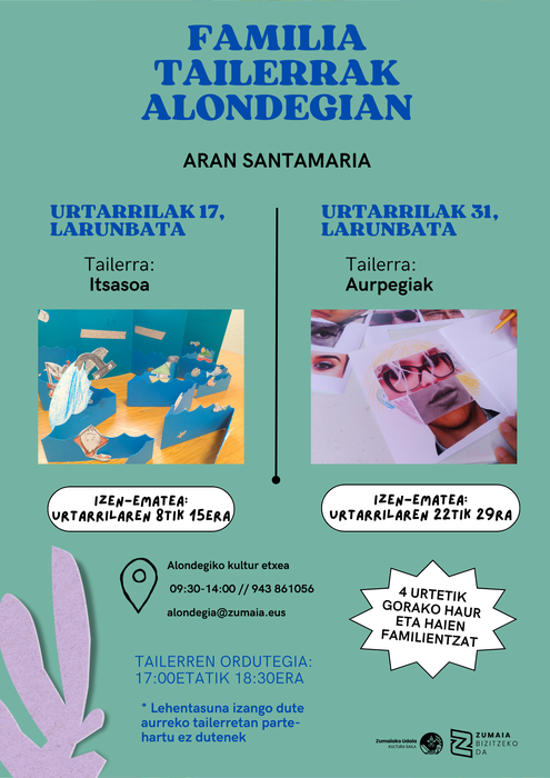 Familia tailerrak Alondegian Aran Santamariarekin: 'Aurpegiak'