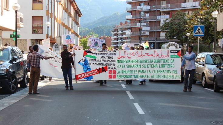 Sahararen aldeko manifestazioa egin dute Azpeitian