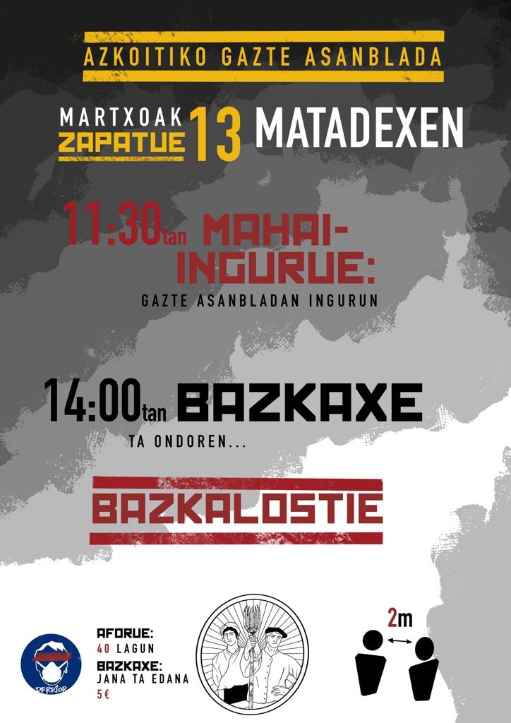 Mahai ingurua, kontzertua eta solasaldia antolatu ditu Gazte Asanbladak larunbaterako