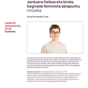 Hitzaldia: 'Jarduera fisikoa eta kirola, begirada feminista abiapuntu'