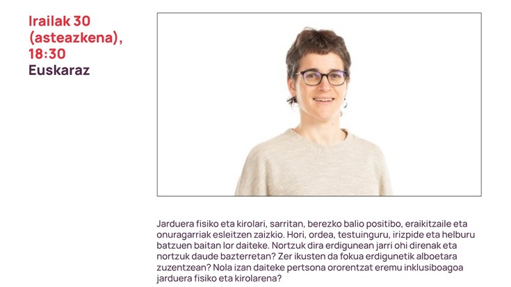 Hitzaldia: 'Jarduera fisikoa eta kirola, begirada feminista abiapuntu'