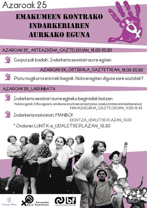 Osatu dute Azaroaren 25eko egitaraua