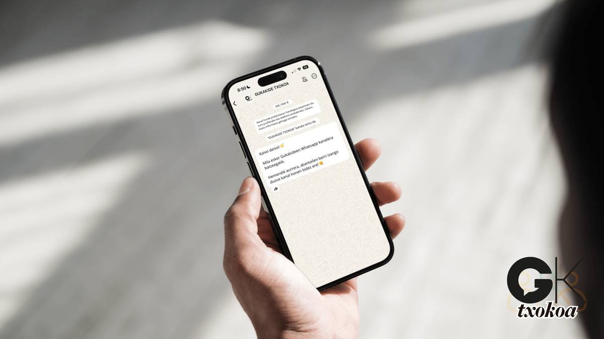 Gukakideen Whatsapp kanal berria martxan da