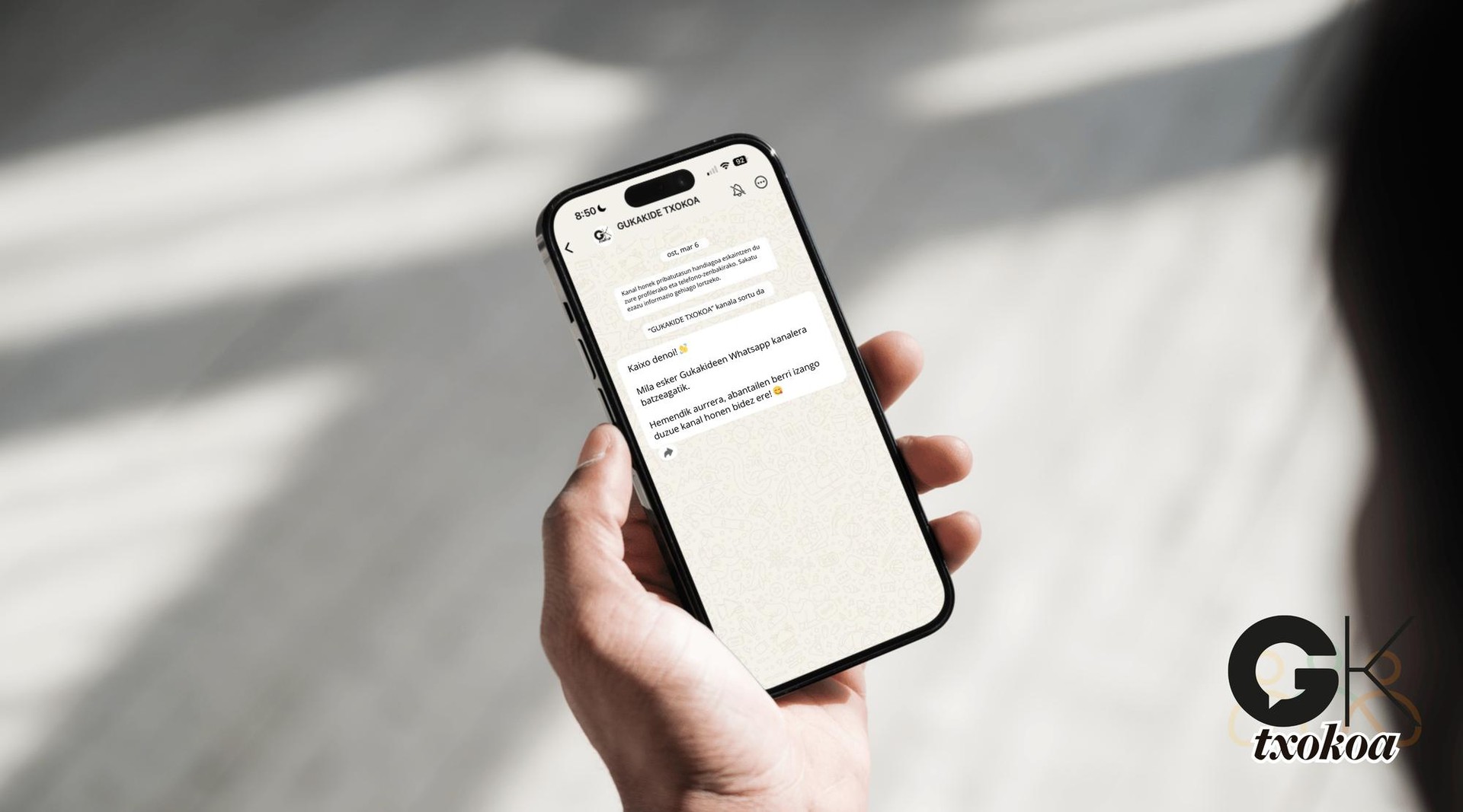 Gukakideen Whatsapp kanal berria martxan da