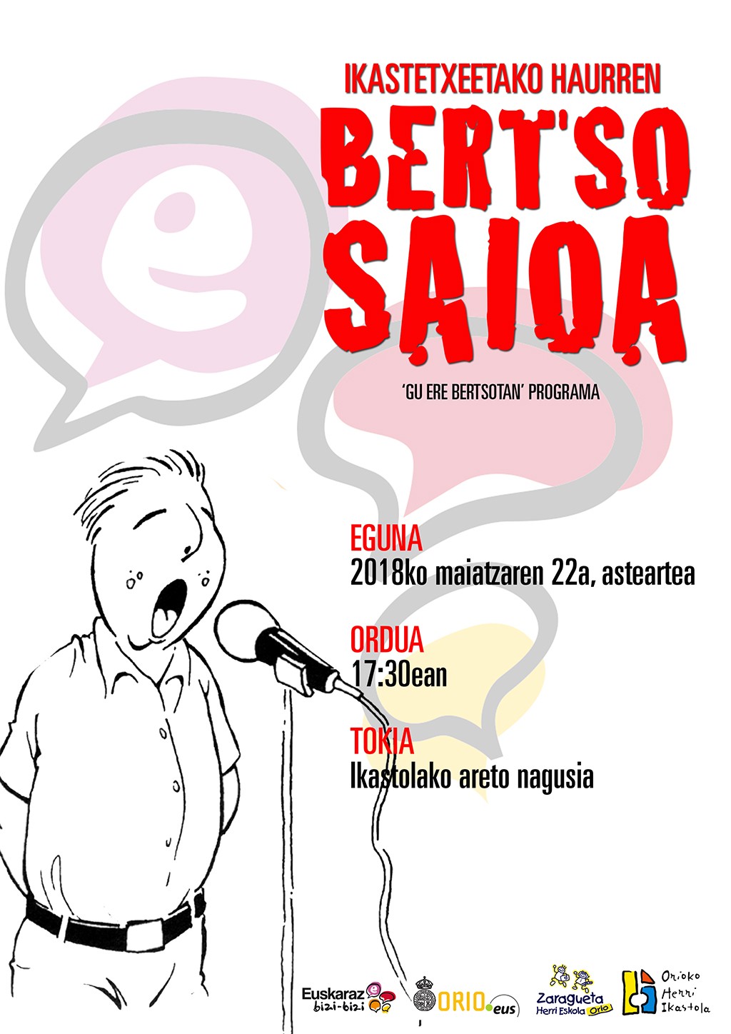 Eskoletako haurren bertso-saioa