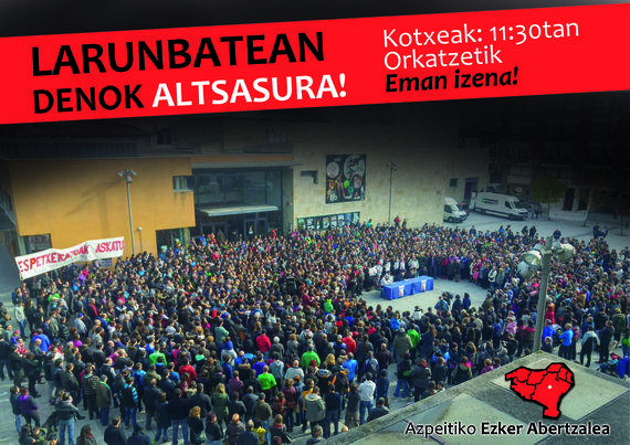 Kotxeak antolatu ditu Azpeitiko Ezker Abertzaleak Altsasuko manifestaziora joateko, larunbatean