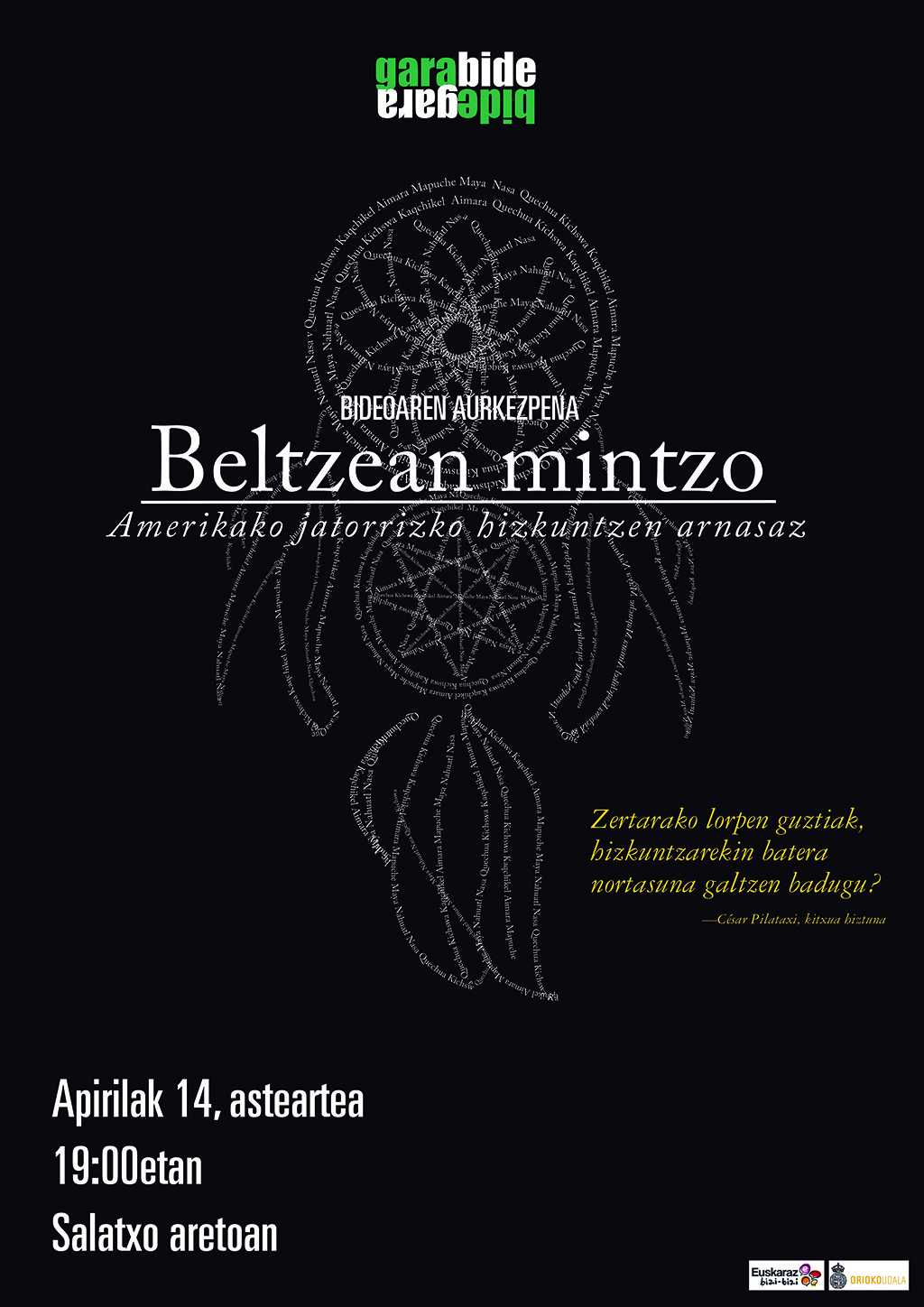 Kartelak: 'Beltzean mintzo' dokumentala Salatxo ar