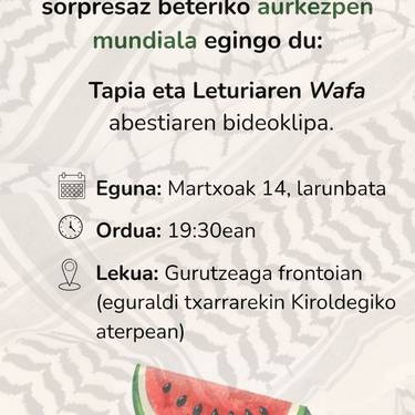 Tapia eta Leturiaren 'Wafa' abestiaren bideokliparen aurkezpena