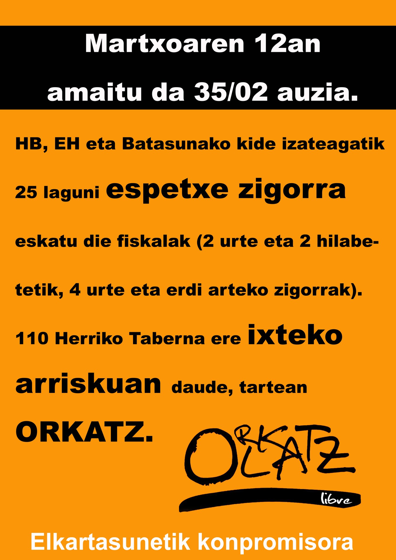 35/02 auzia amaitzear dela eta, Azpeitiko Libre ekimenaren gogoeta