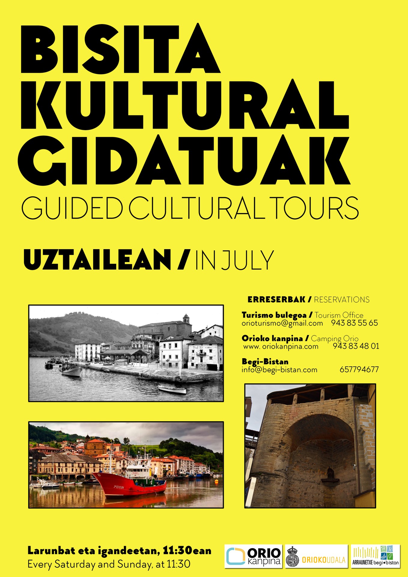 Bisita kultural gidatuak uztaileko asteburuetan