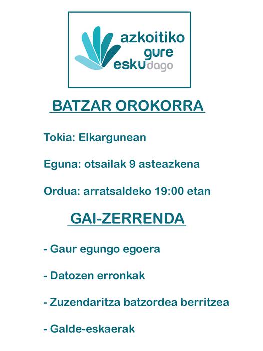 Azkoitiko Gure Eskuren batzar orokorra