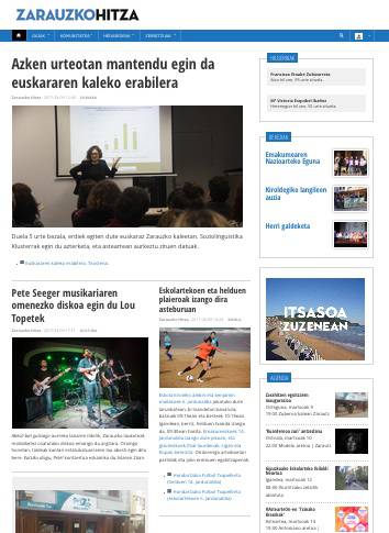 'Zarauzkohitza.eus', egonkortzen eta goraka