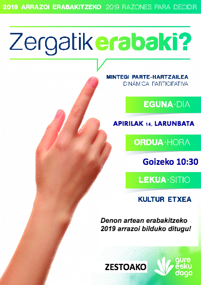 Mintegi parte-hartzailea deitu du Zestoako GEDk larunbaterako