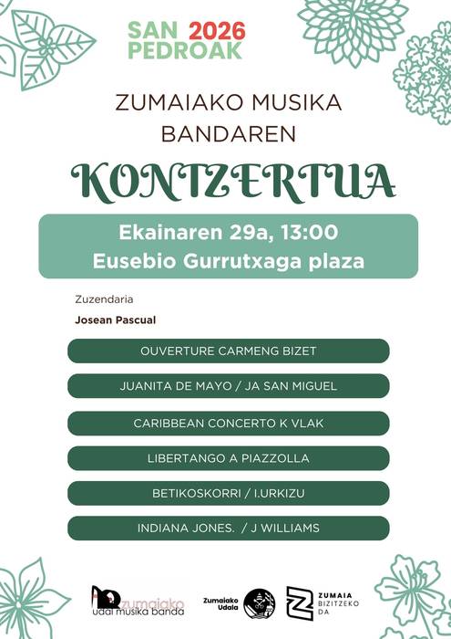 Sanpedroak: Zumaiako Musika Bandaren kontzertua