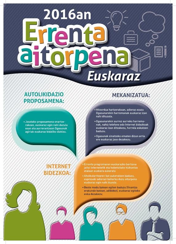 Aurten ere errenta aitorpena euskaraz egiteko aukera izango da