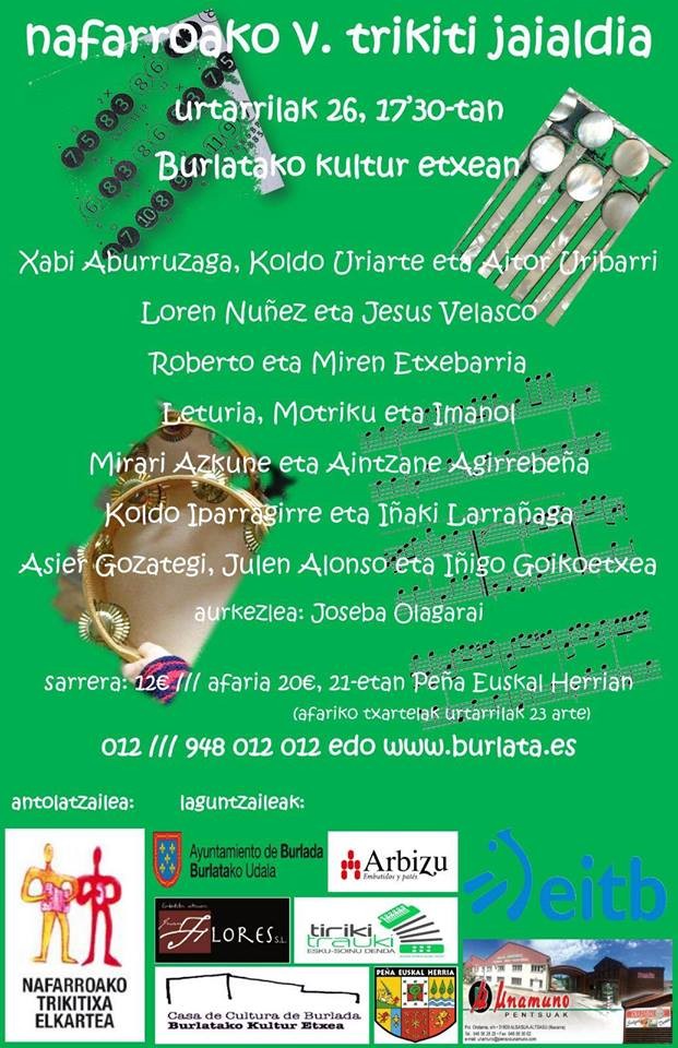 Nafarroako V. Trikitixa jaialdia izango da urtarrilaren 26an