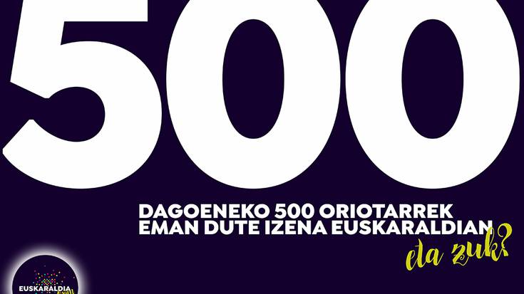 500 oriotar, Euskaraldian izena emanda