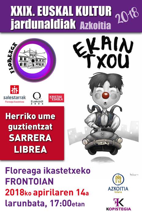 Ekain Txou pailazoarekin hasiko dira XXIX. Euskal Kultur Jardunaldiak Floreagan