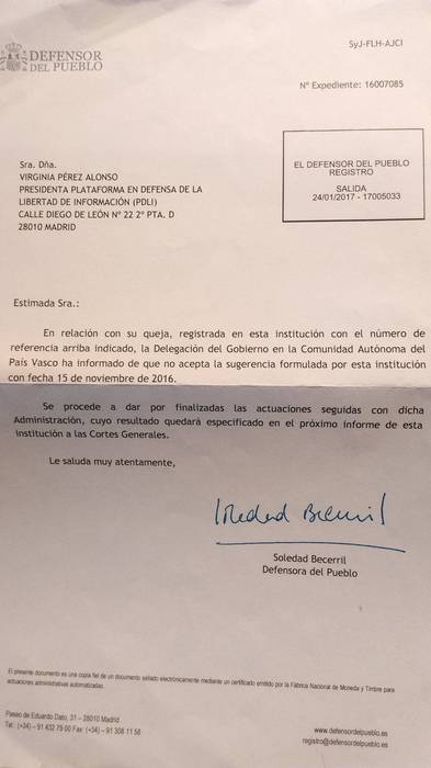 Espainiako Gobernuaren ordezkaritzak uko egin dio Axier Lopez kazetariaren kontrako isuna indargabetzeari