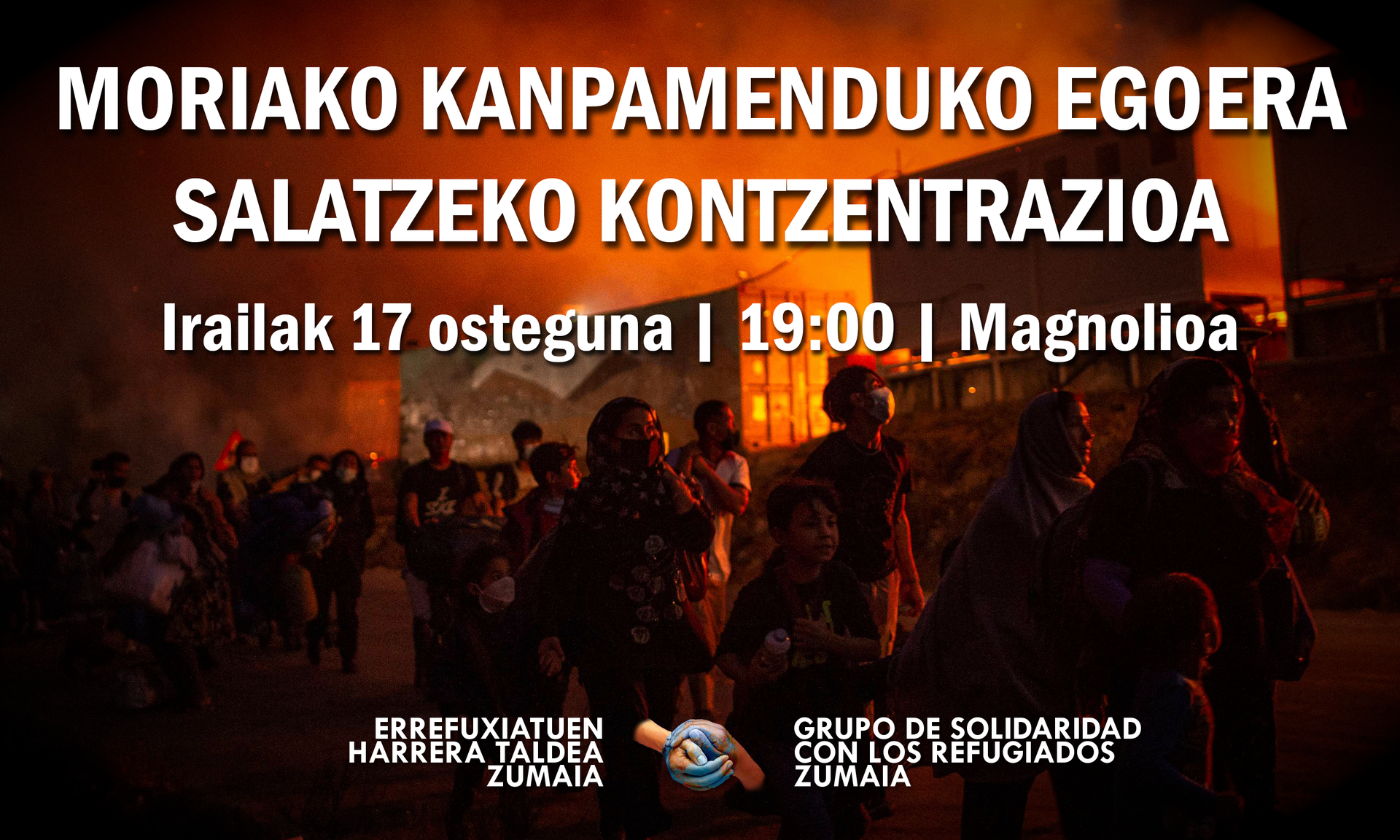 Moriako kanpamentuko egoera salatzeko elkarretaratzea, ostegunean