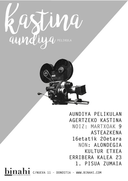 'Aundiya' pelikulan agertzeko kastinga egingo da asteazkenean, Alondegian