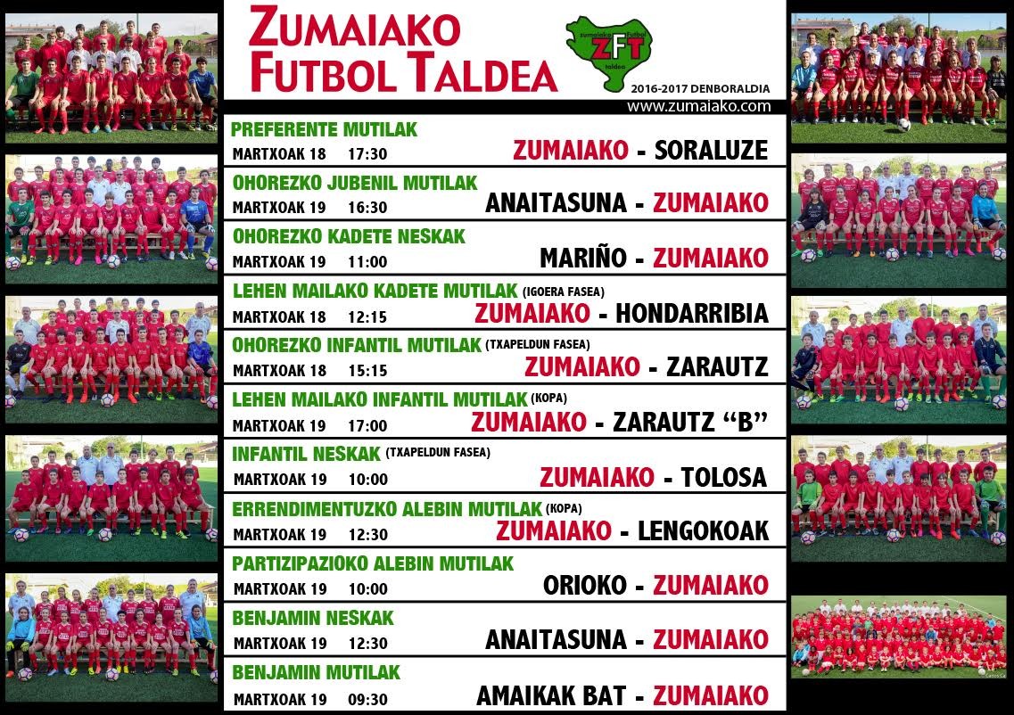 ​Astebukaerako Zumaiko Futbol Taldearen partiduak 