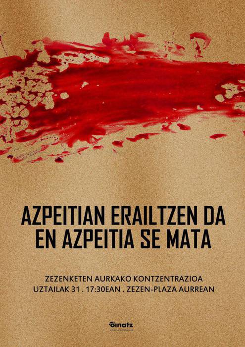 Azpeitiko Udalak zezenketen kontrako elkarretaratzea festen egitarauan ez sartzea salatu du Oinatz elkarte animalistak
