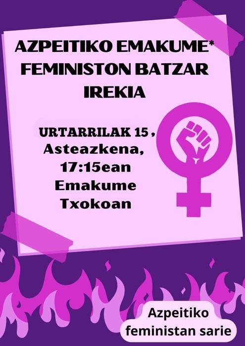 Azpeitiko emakume feministen batzarra