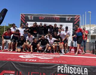 Zarauzko Triatloi Elkarteko taldea bigarren izan da Peñiscolako triatloian