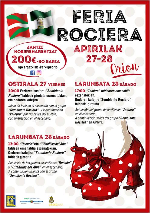 'Feria Rociera' ekimena izango da apirilaren azkenengo asteburuan Orion