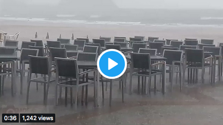 Bideoa: Goizeko zaparrada kostaldean