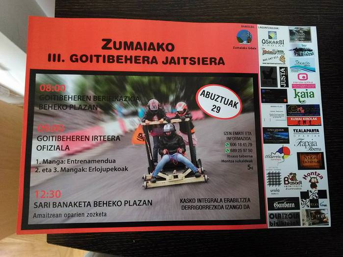 Goitibeheren jaitsierarako izen-ematea zabalik dago