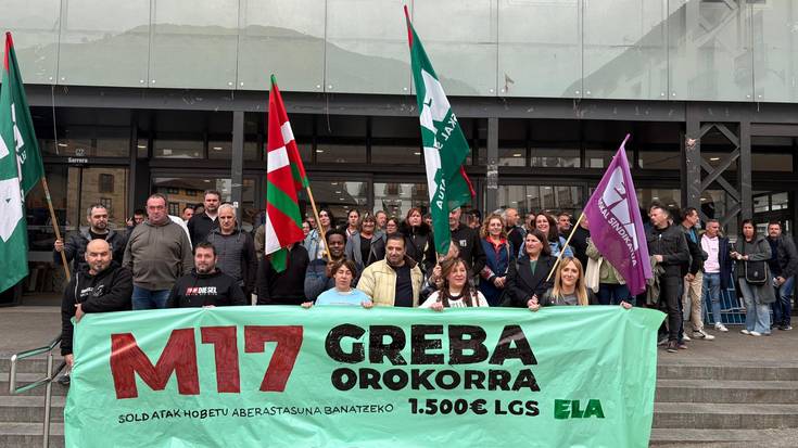 Martxoaren 17an grebara deitzeko agerraldia egin dute ELAren eskualdeko ordezkariek