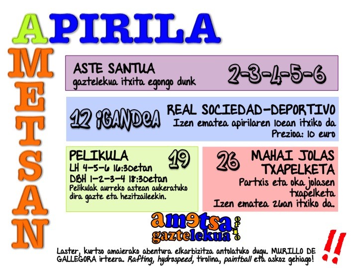Martxoa badoa... badator APIRILA! 