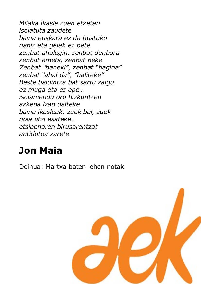 AEK-ko ikasleek oparia jaso dute