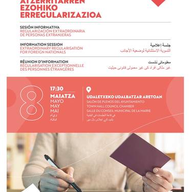 Saioa: Migratzaileen ezohiko erregularizazioari buruzko saio informatzailea