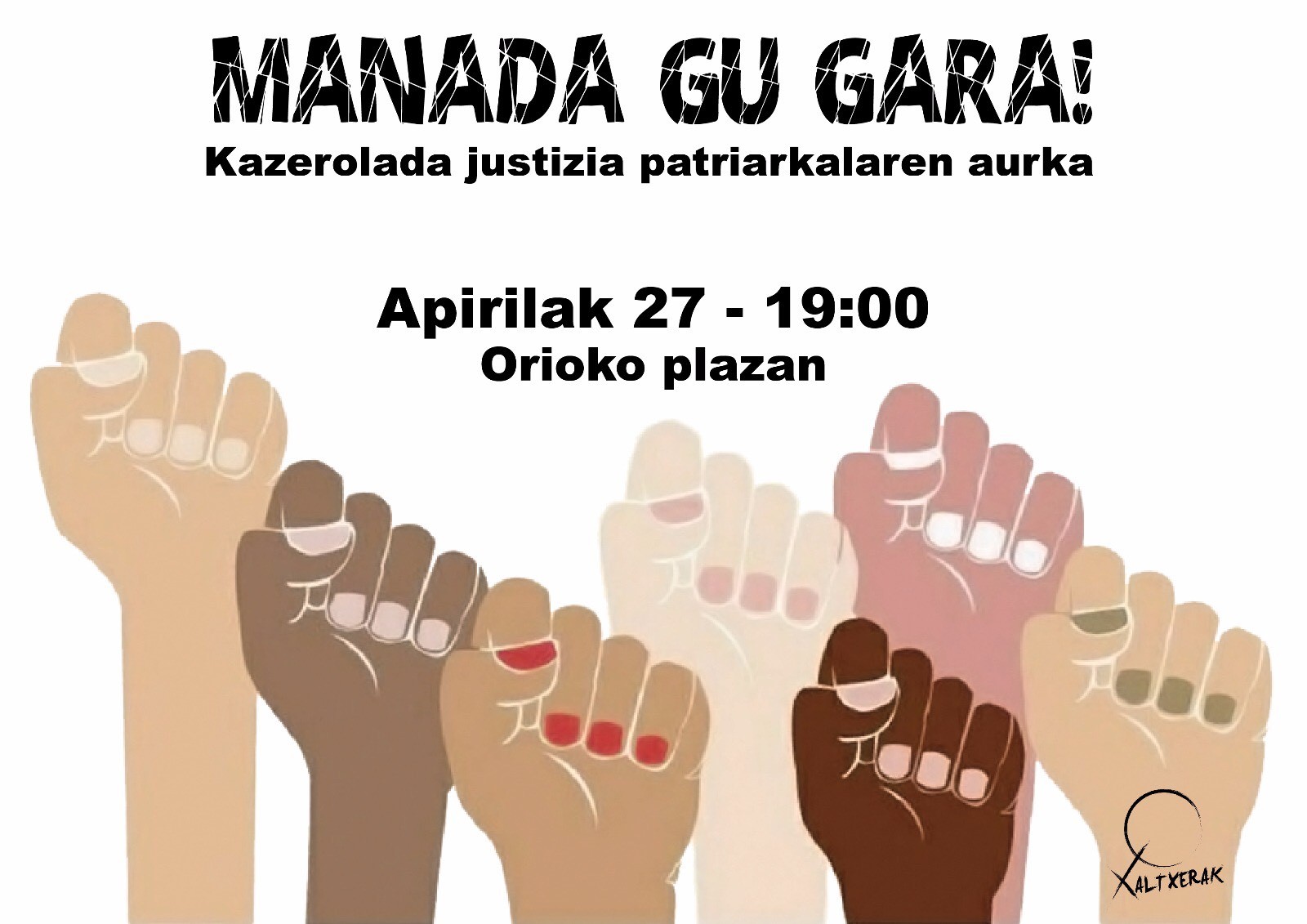Udalak bat egin du Xaltxerak taldeak gaur arratsalderako deitu duen elkarretaratze zaratatsuarekin 