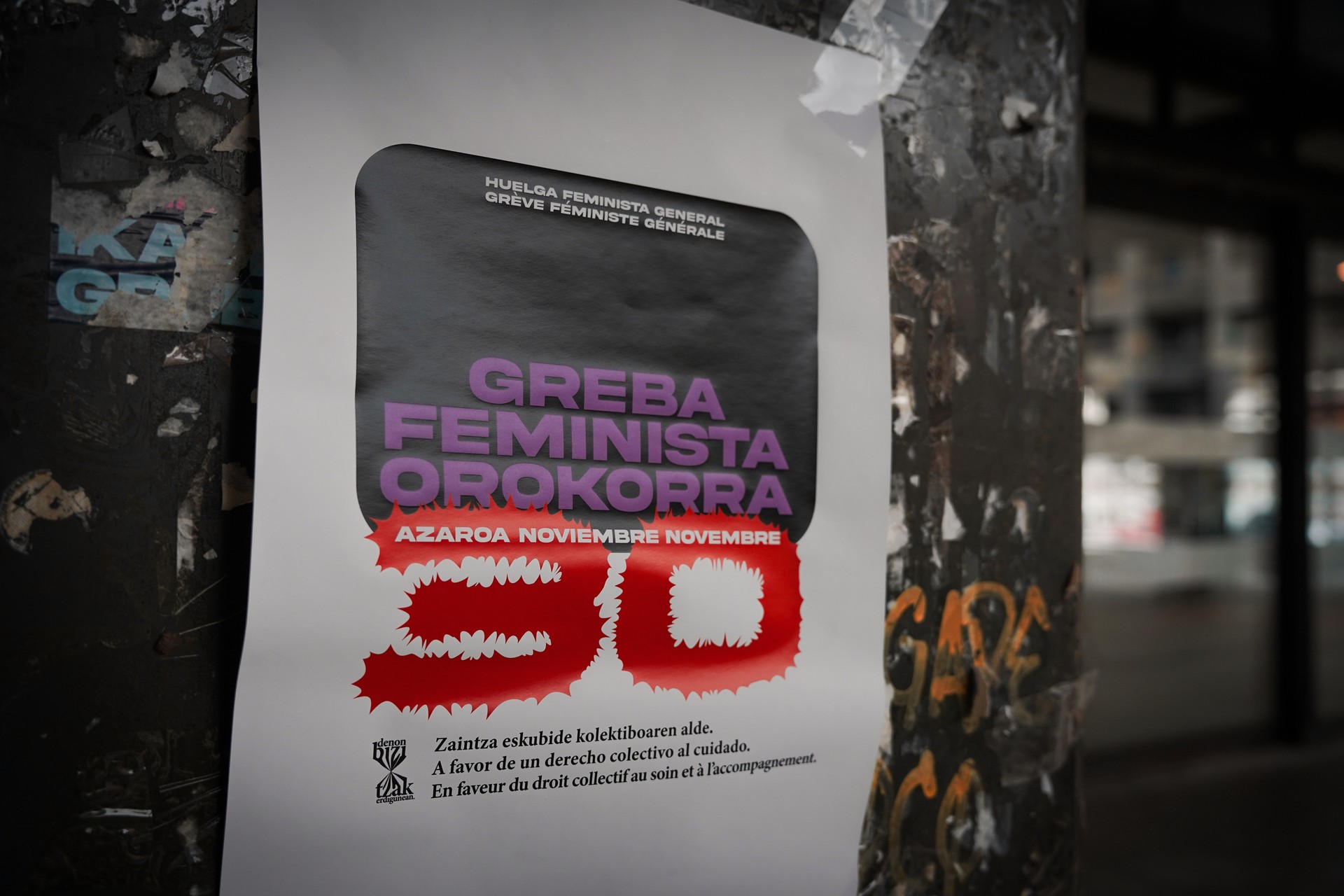 Zaintzarako eskubidea aldarrikatzeko, grebarako deia