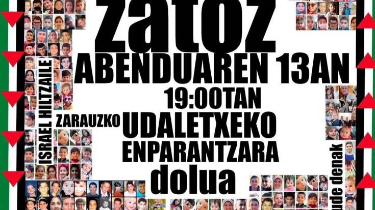 Manifestazioa: Palestinaren alde dolu manifestazioa