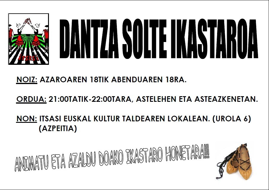 Dantza solte ikastaroa antolatu dugu
