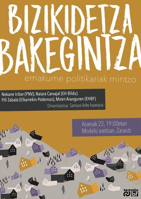 'Bizikidetza eta bakegintza: emakume politikariak mintzo' mahai-ingurua gaur Modelo aretoan