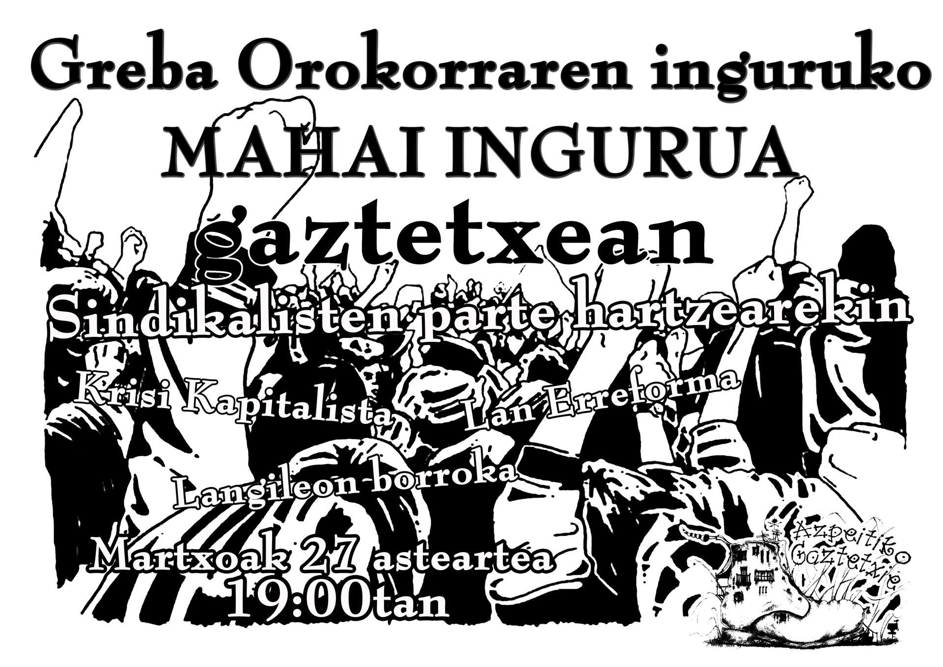Hilaren 29an burutuko den Greba ...